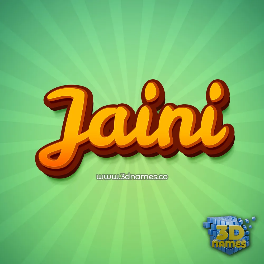 jaini in Green Rays style - 3D name wallpaper