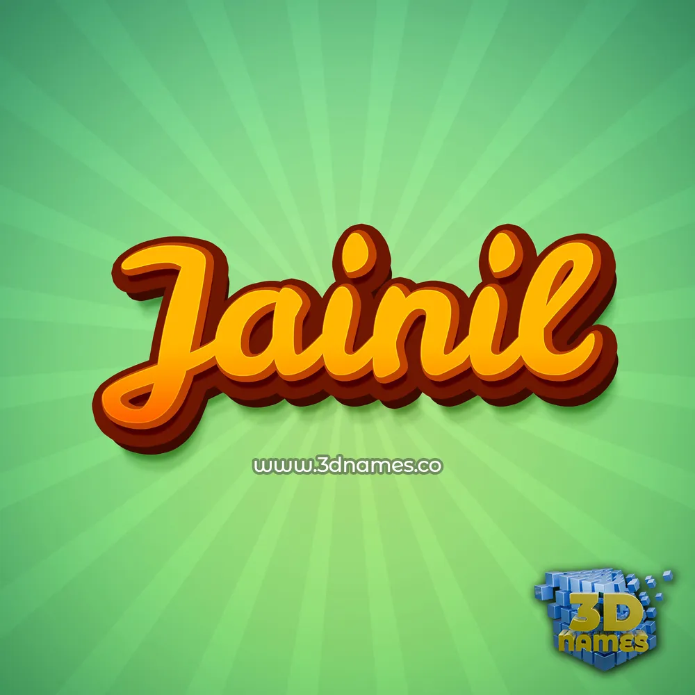jainil in Green Rays style - 3D name wallpaper