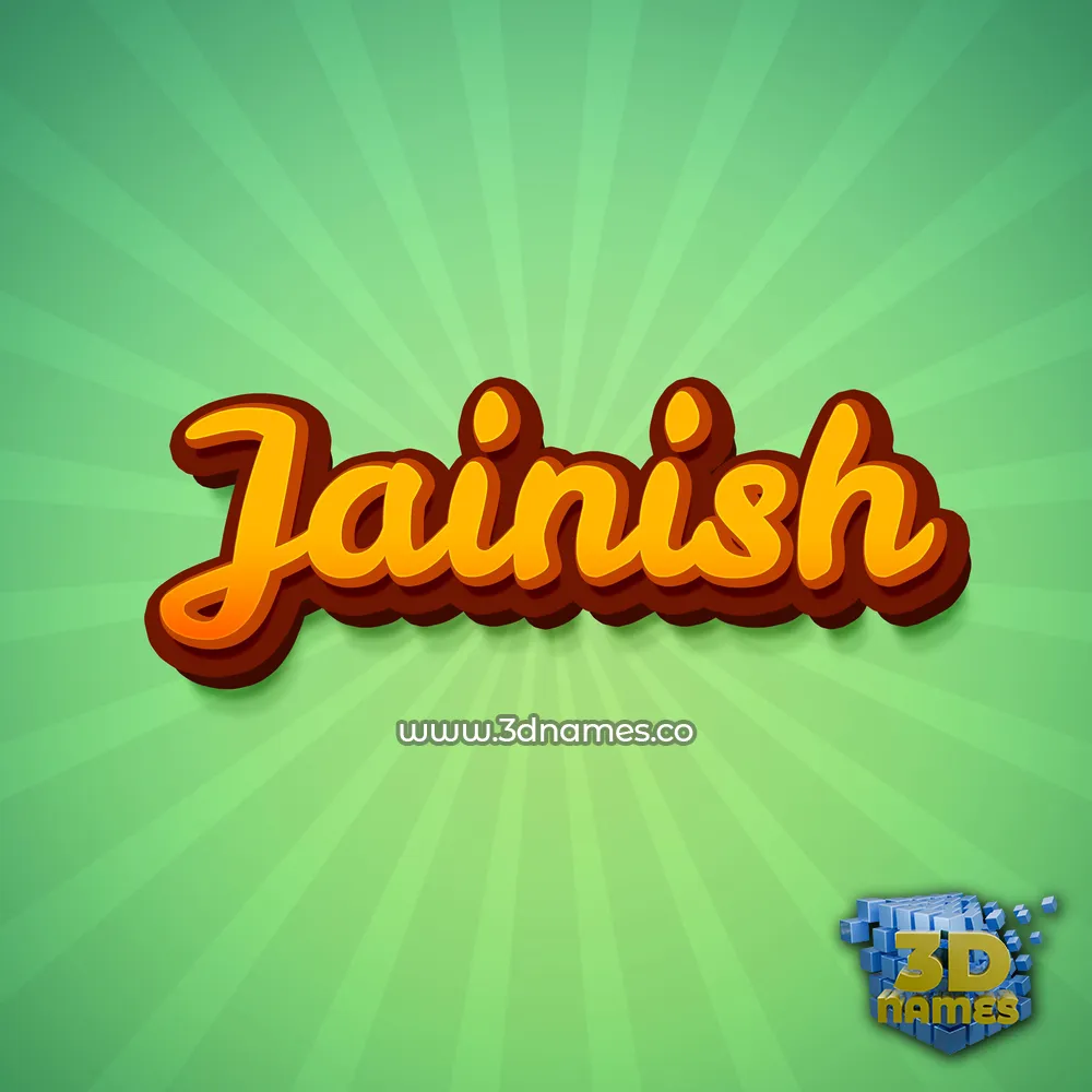 jainish in Green Rays style - 3D name wallpaper