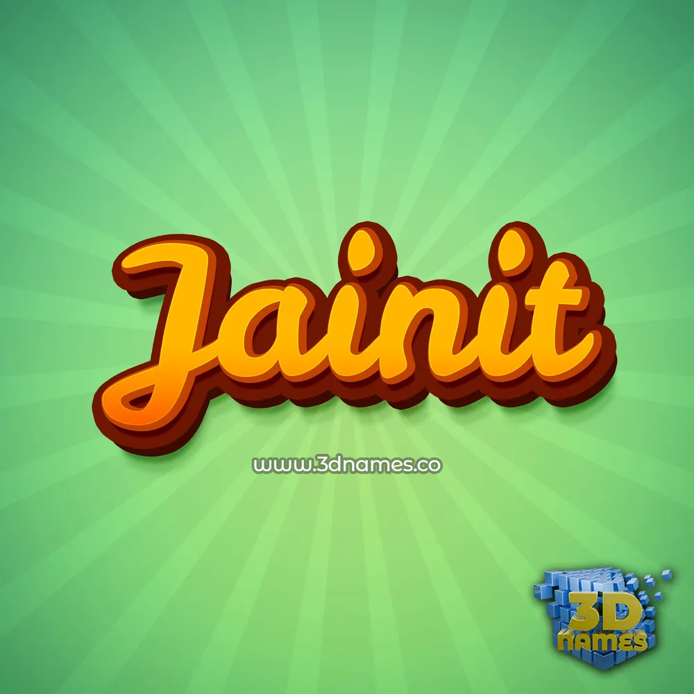jainit in Green Rays style - 3D name wallpaper