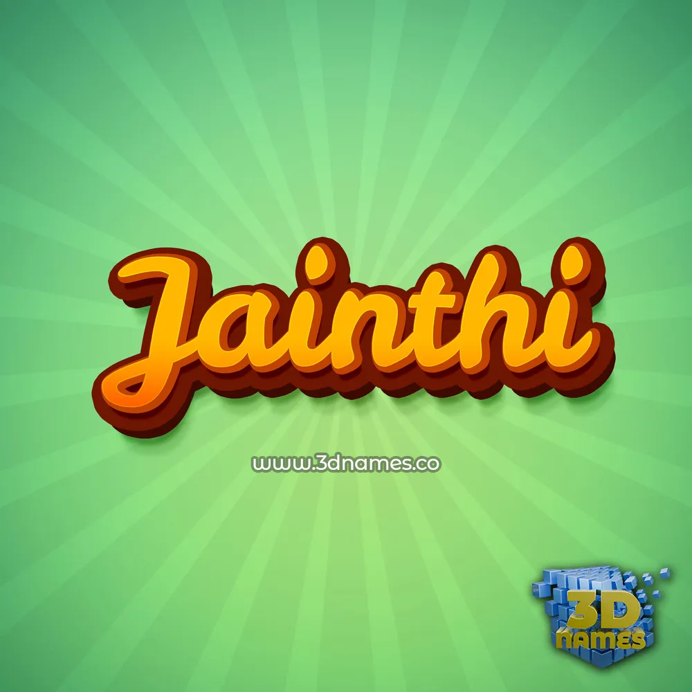 jainthi in Green Rays style - 3D name wallpaper