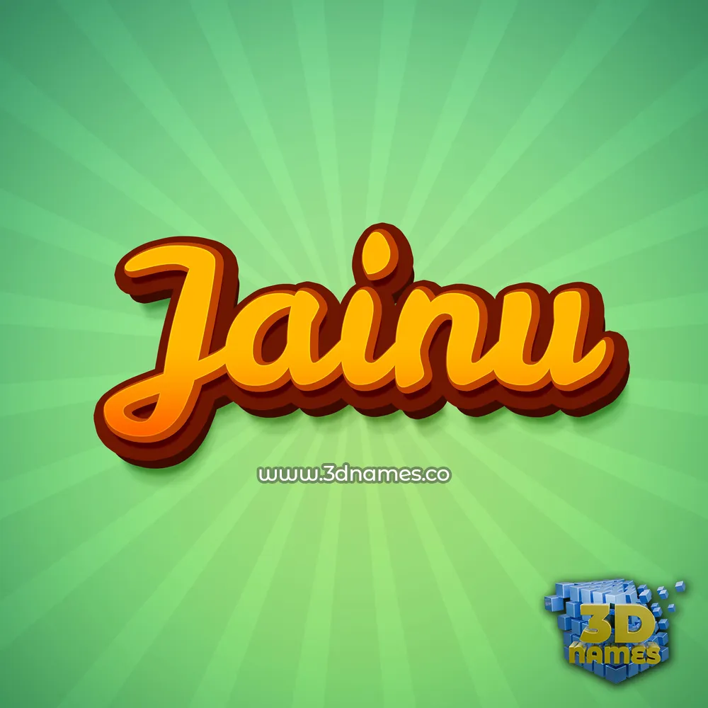 jainu in Green Rays style - 3D name wallpaper
