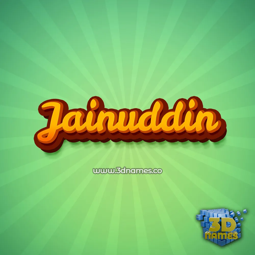 jainuddin in Green Rays style - 3D name wallpaper