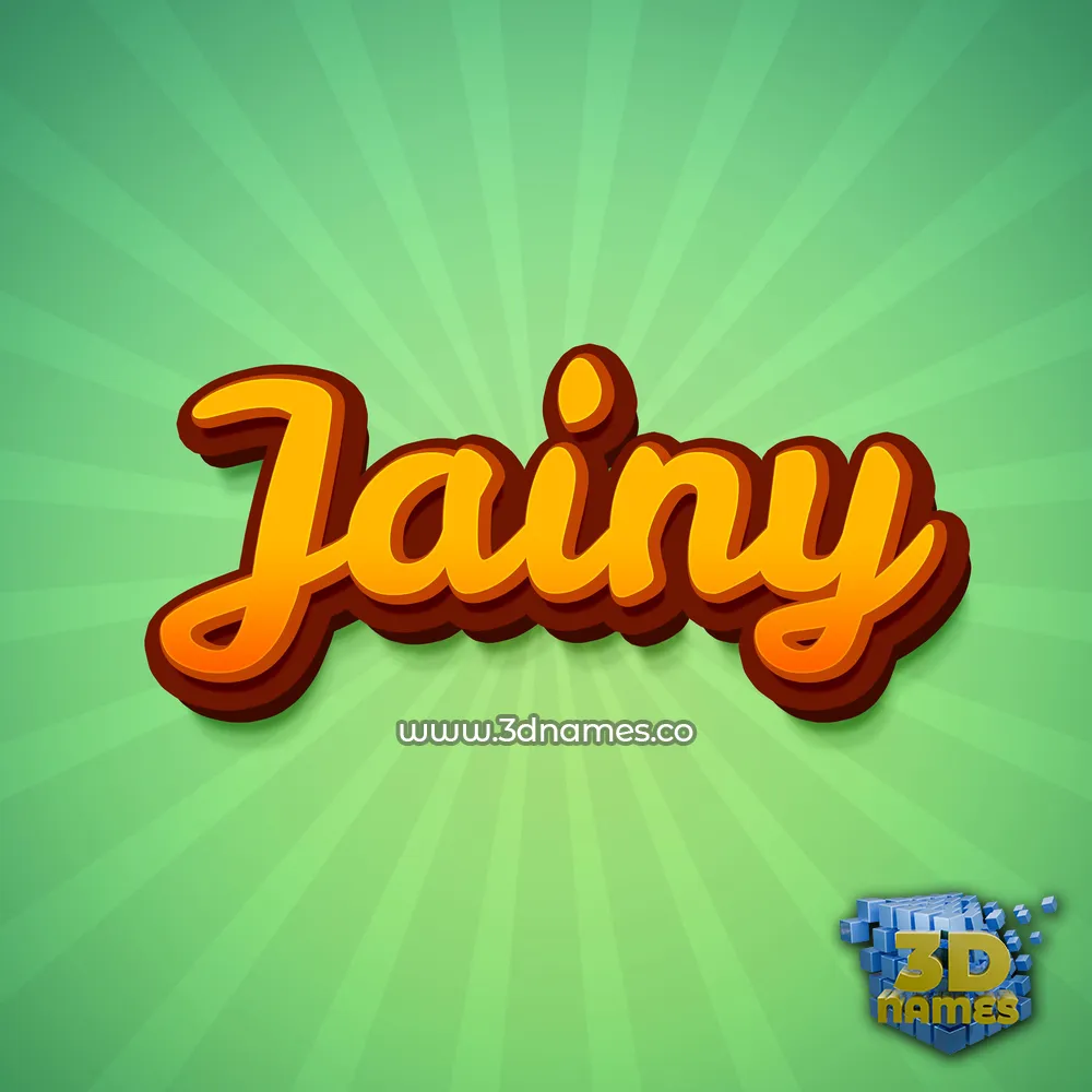 jainy in Green Rays style - 3D name wallpaper