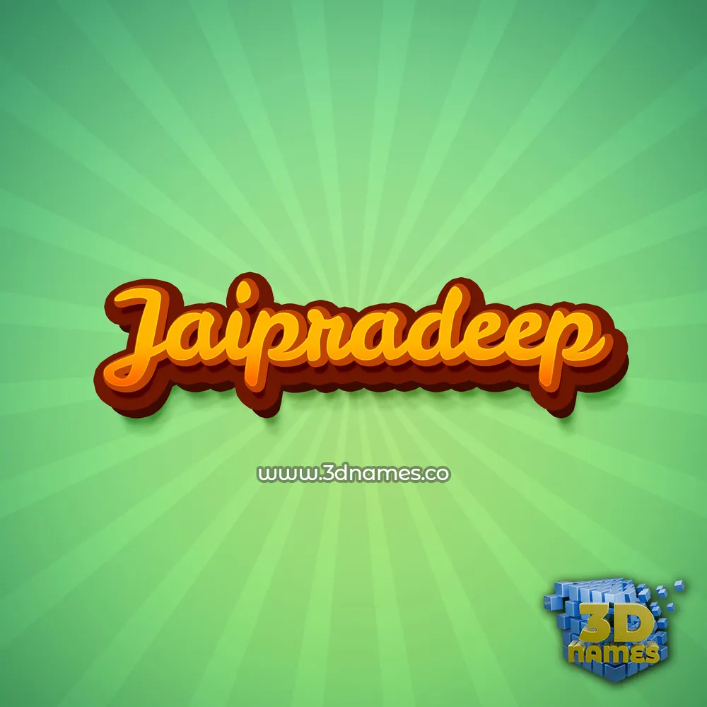 jaipradeep in Green Rays style - 3D name wallpaper