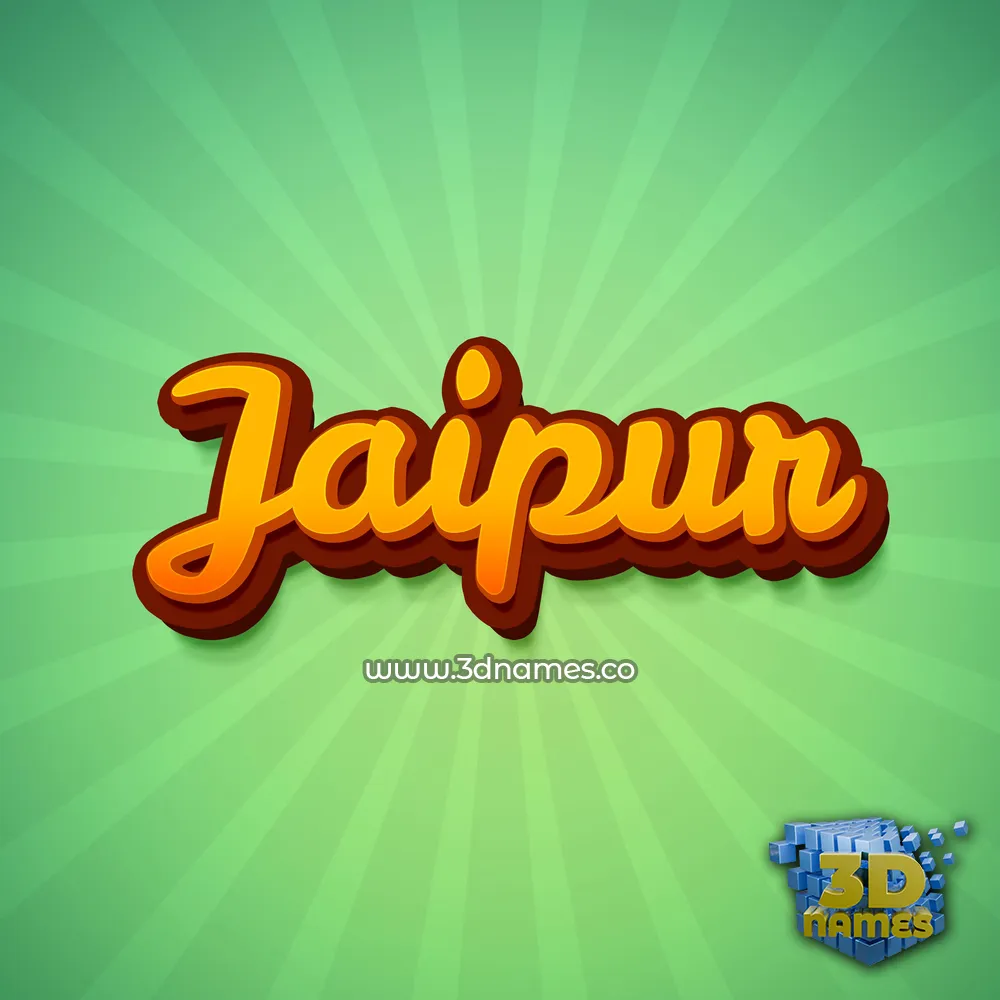 jaipur in Green Rays style - 3D name wallpaper
