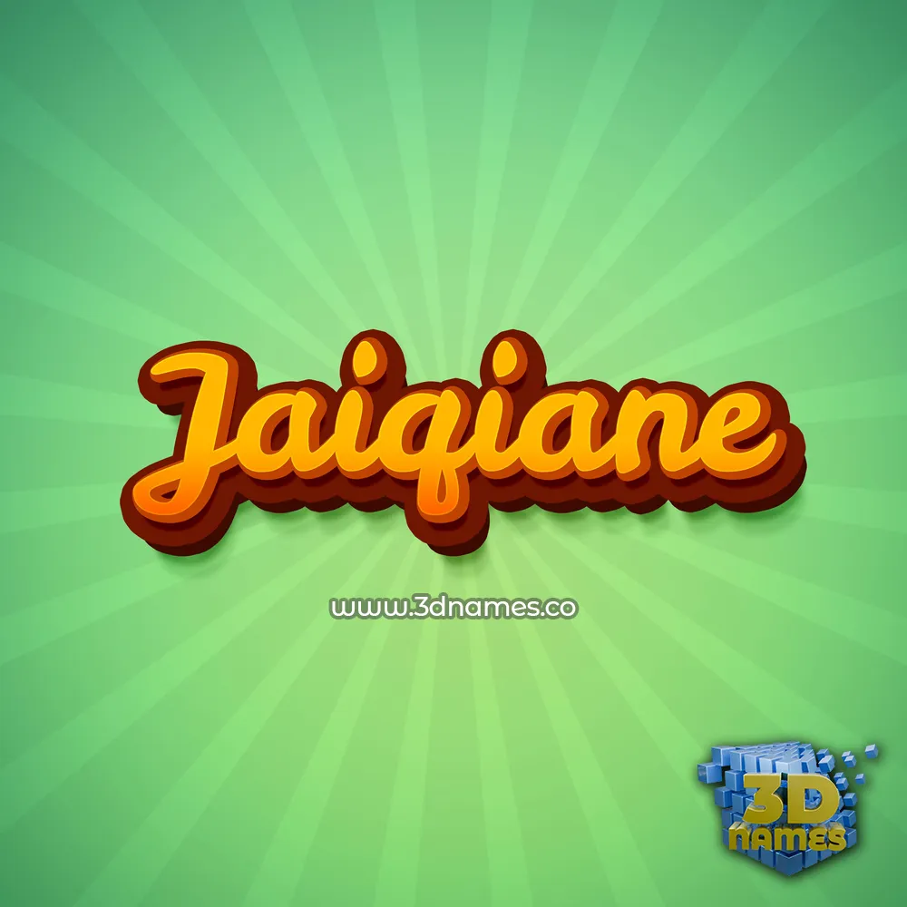 jaiqiane in Green Rays style - 3D name wallpaper