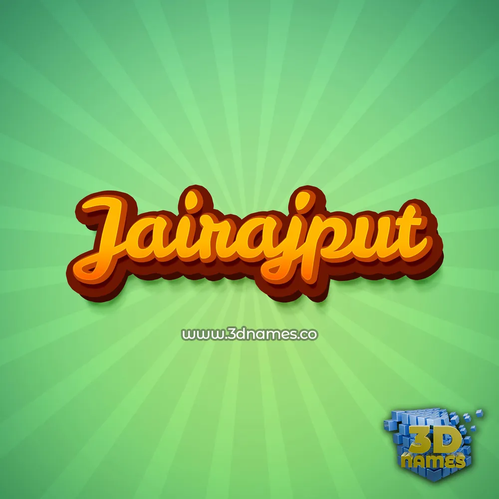 jairajput in Green Rays style - 3D name wallpaper