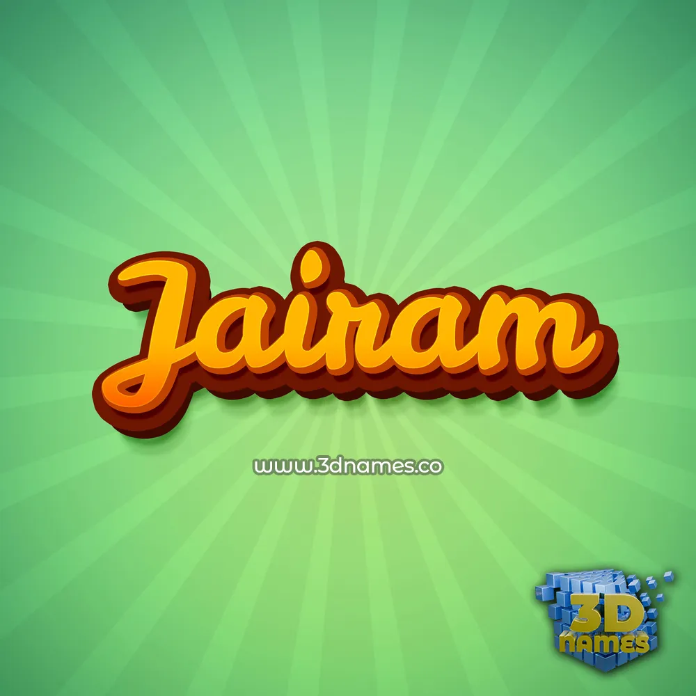 jairam in Green Rays style - 3D name wallpaper
