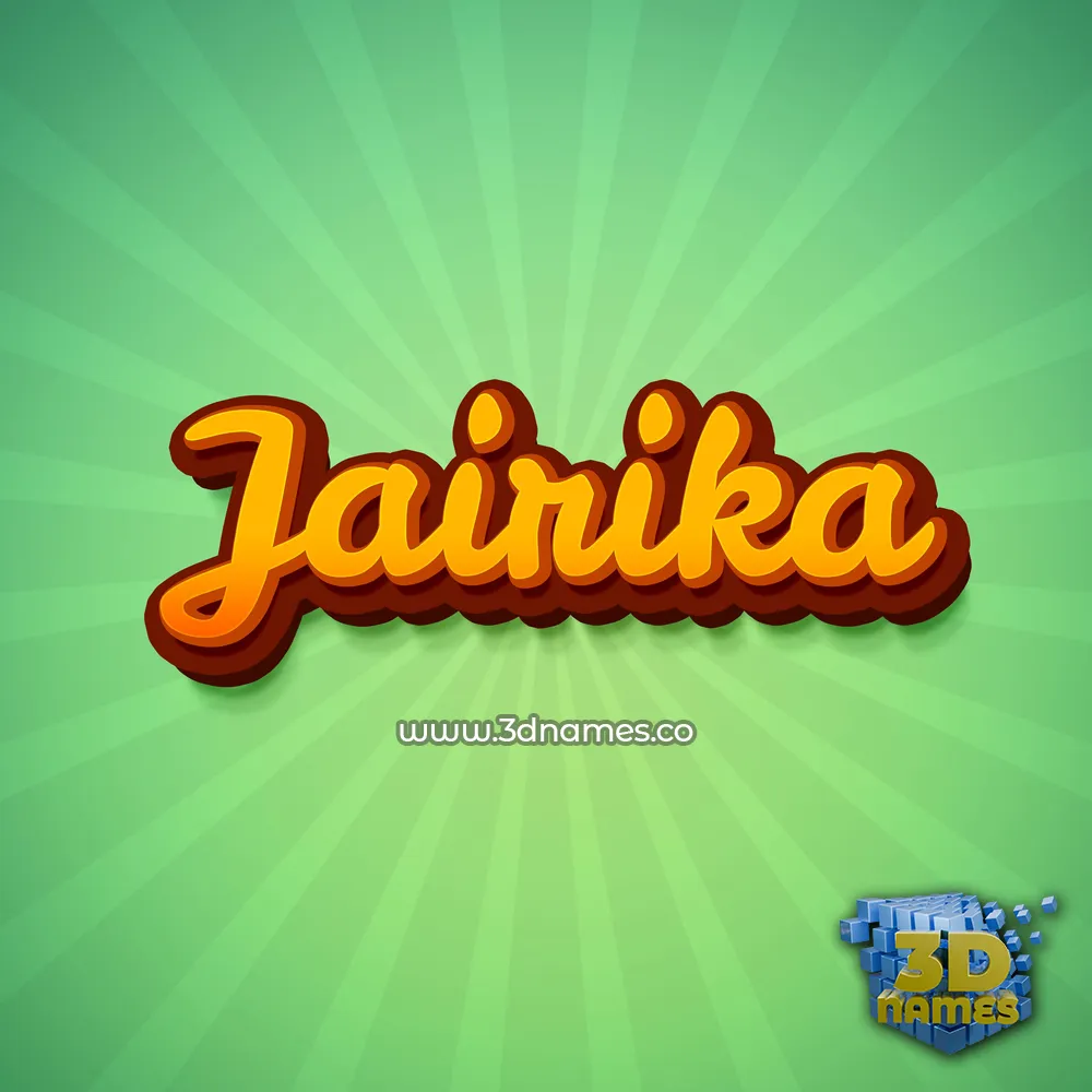 jairika in Green Rays style - 3D name wallpaper