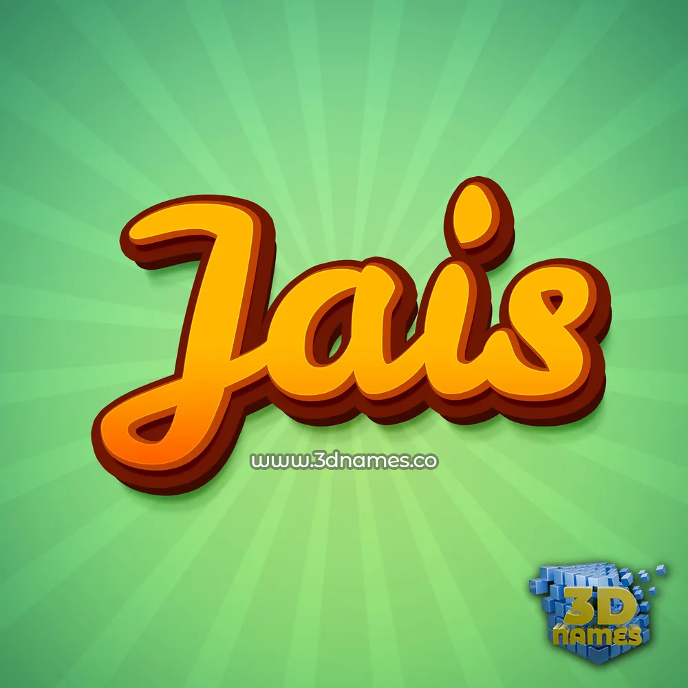 jais in Green Rays style - 3D name wallpaper