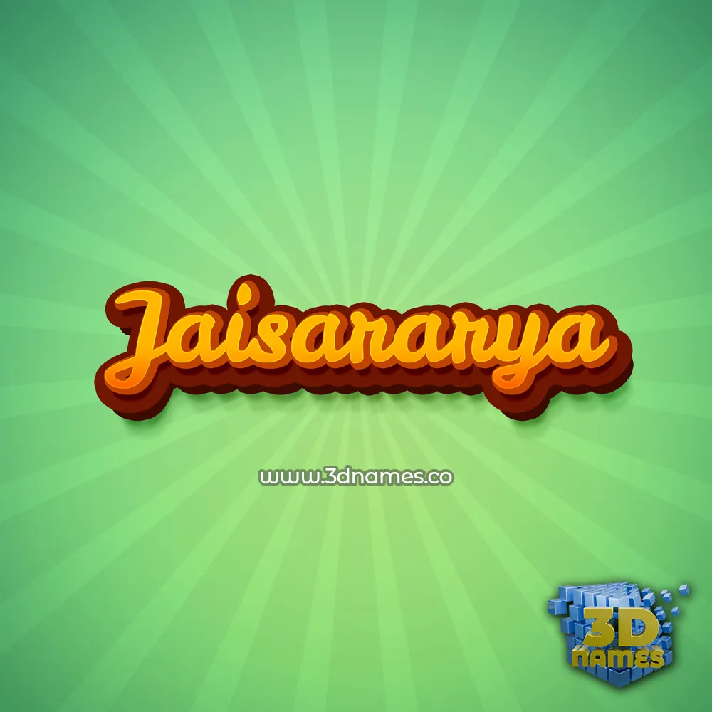 jaisararya in Green Rays style - 3D name wallpaper