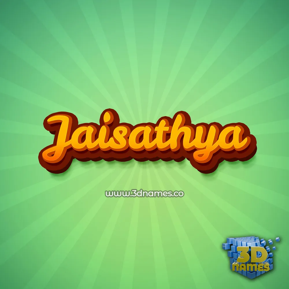 jaisathya in Green Rays style - 3D name wallpaper