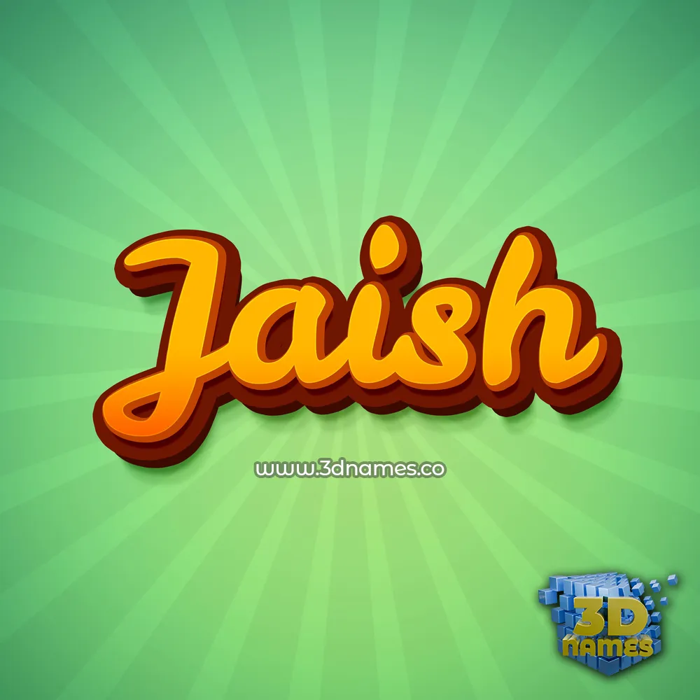 jaish in Green Rays style - 3D name wallpaper
