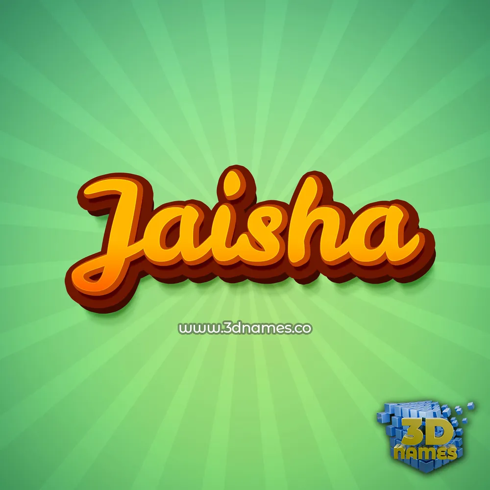 jaisha in Green Rays style - 3D name wallpaper
