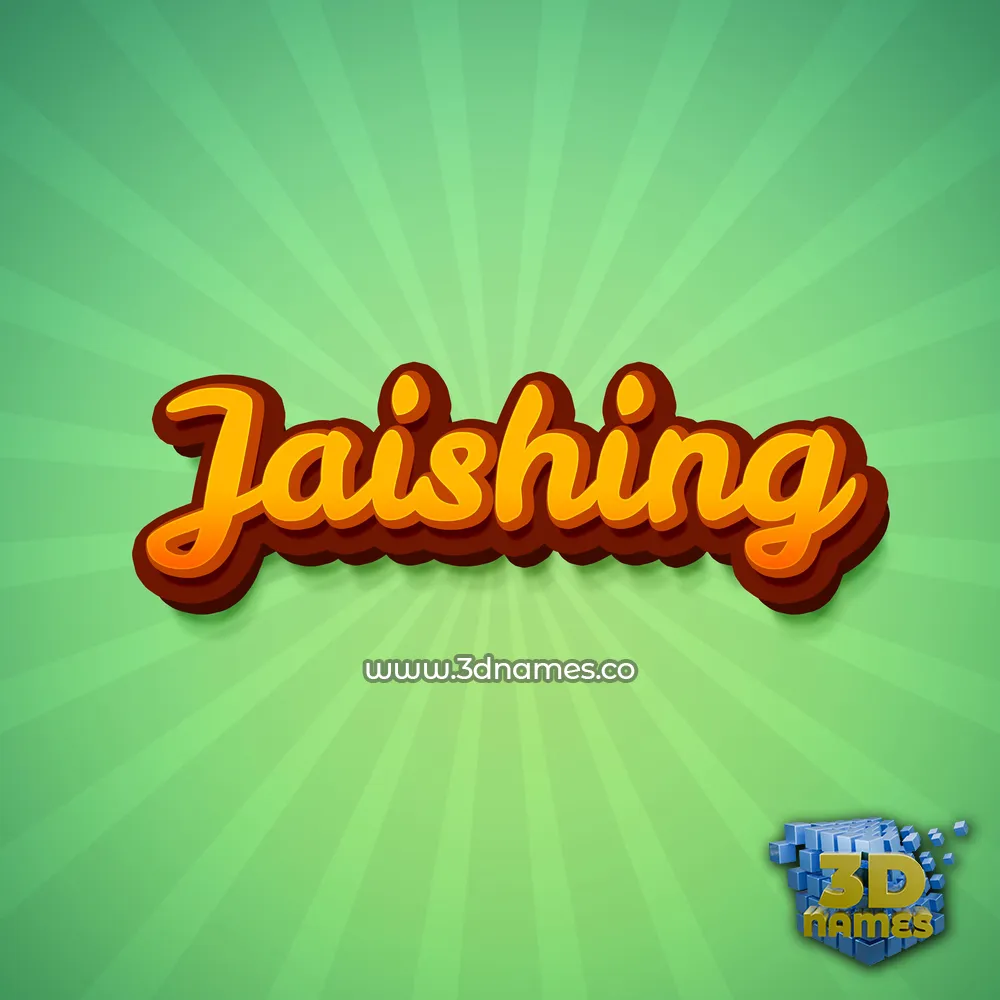 jaishing in Green Rays style - 3D name wallpaper