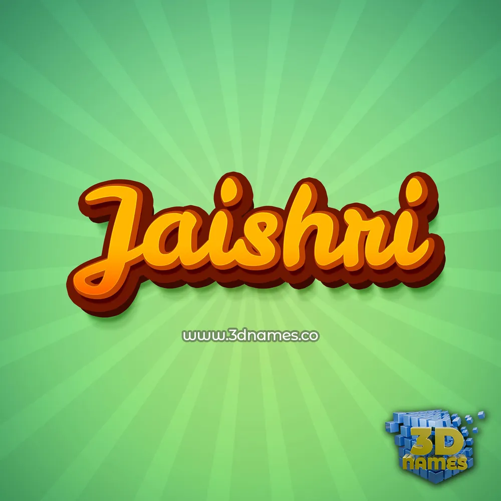 jaishri in Green Rays style - 3D name wallpaper