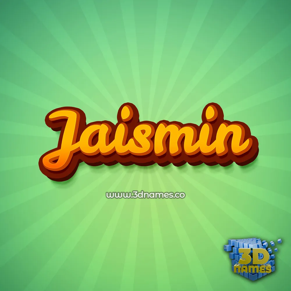 jaismin in Green Rays style - 3D name wallpaper