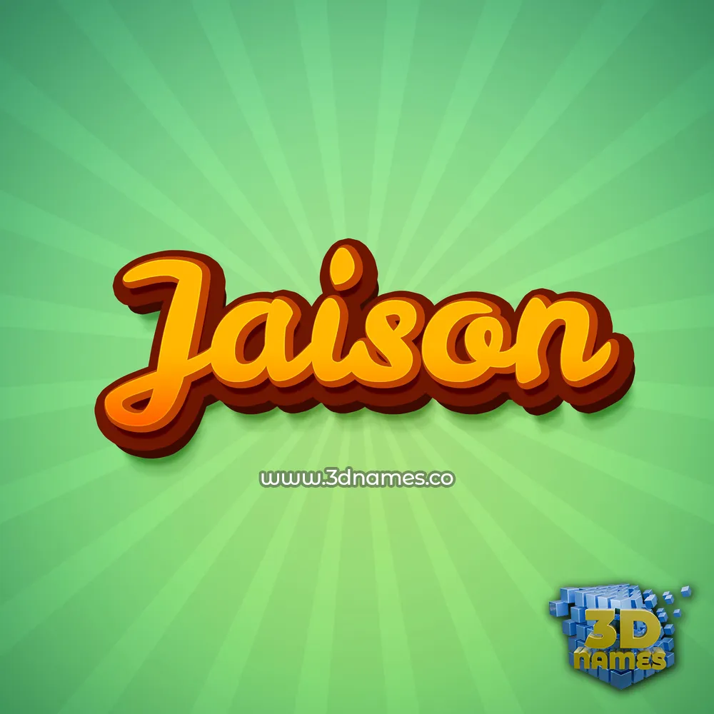 jaison in Green Rays style - 3D name wallpaper