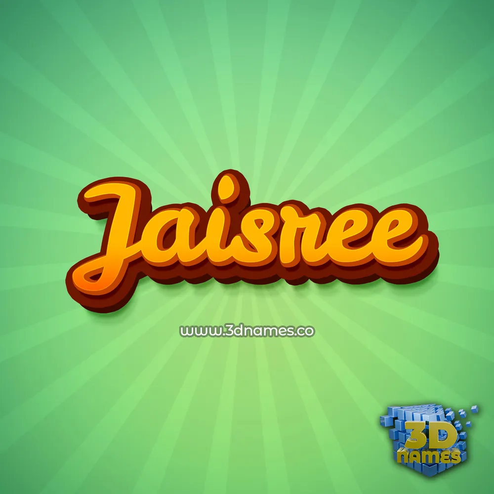 jaisree in Green Rays style - 3D name wallpaper