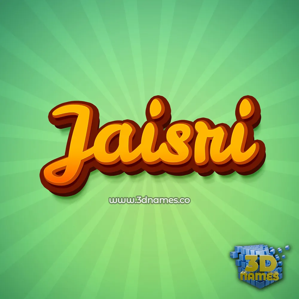 jaisri in Green Rays style - 3D name wallpaper