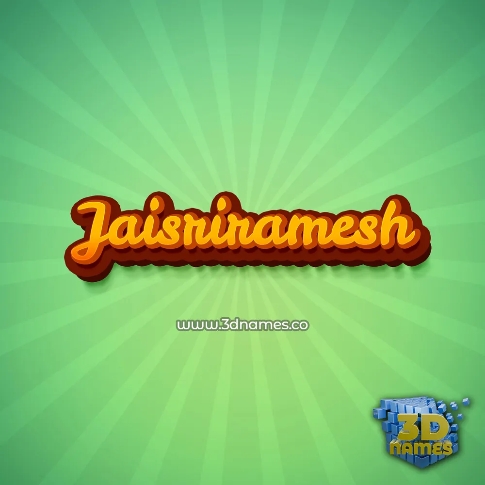 jaisriramesh in Green Rays style - 3D name wallpaper
