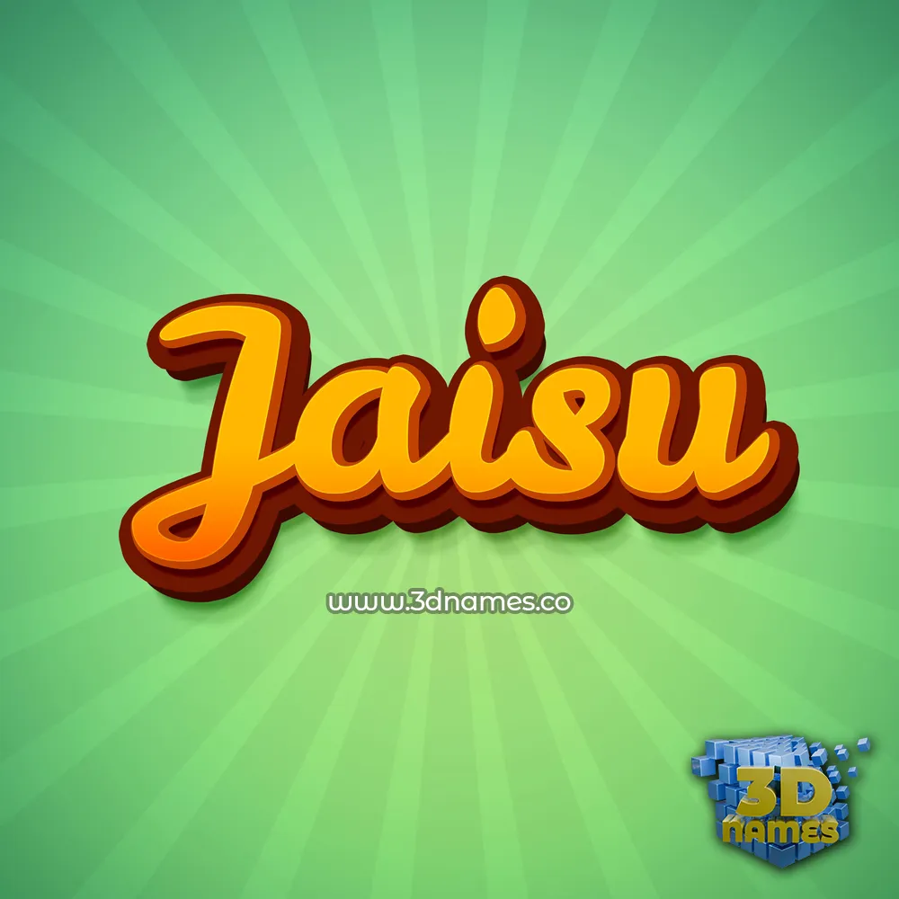 jaisu in Green Rays style - 3D name wallpaper