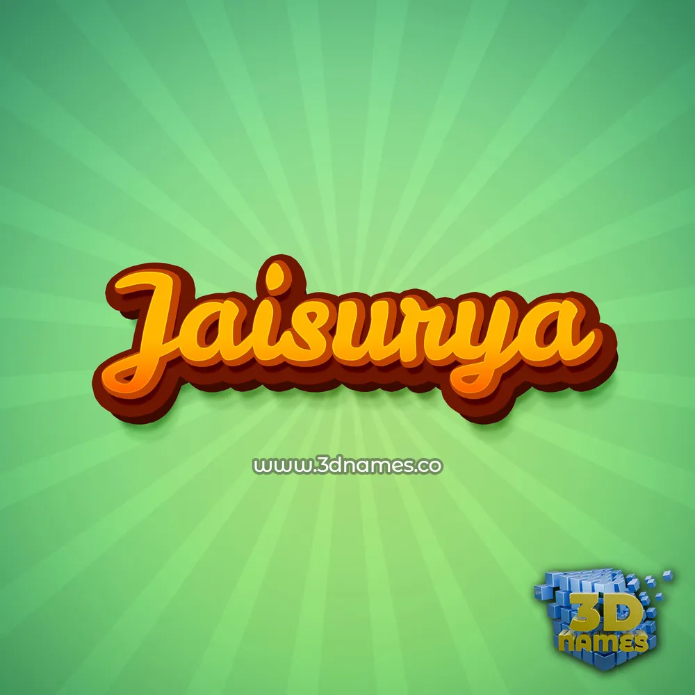 jaisurya in Green Rays style - 3D name wallpaper