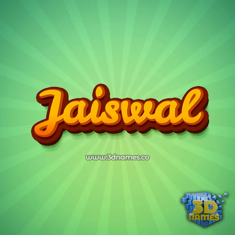 jaiswal in Green Rays style - 3D name wallpaper