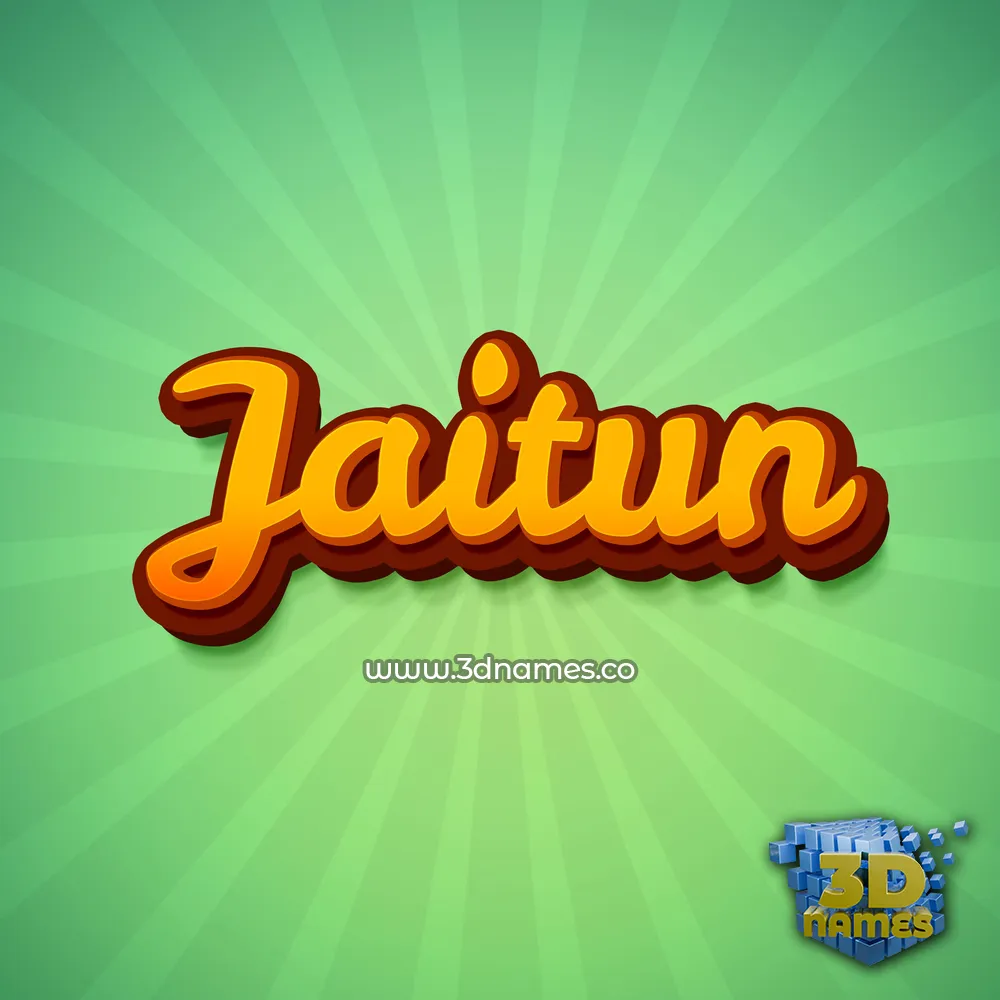 jaitun in Green Rays style - 3D name wallpaper