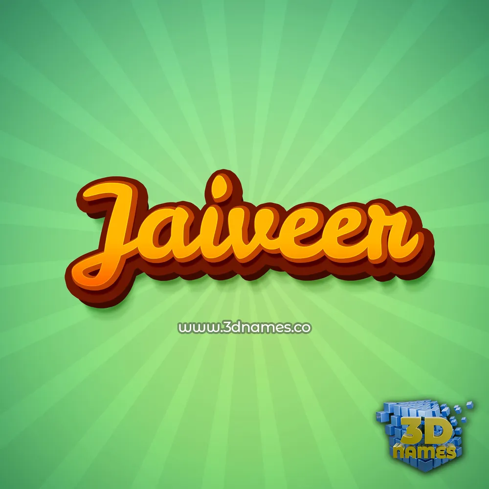jaiveer in Green Rays style - 3D name wallpaper