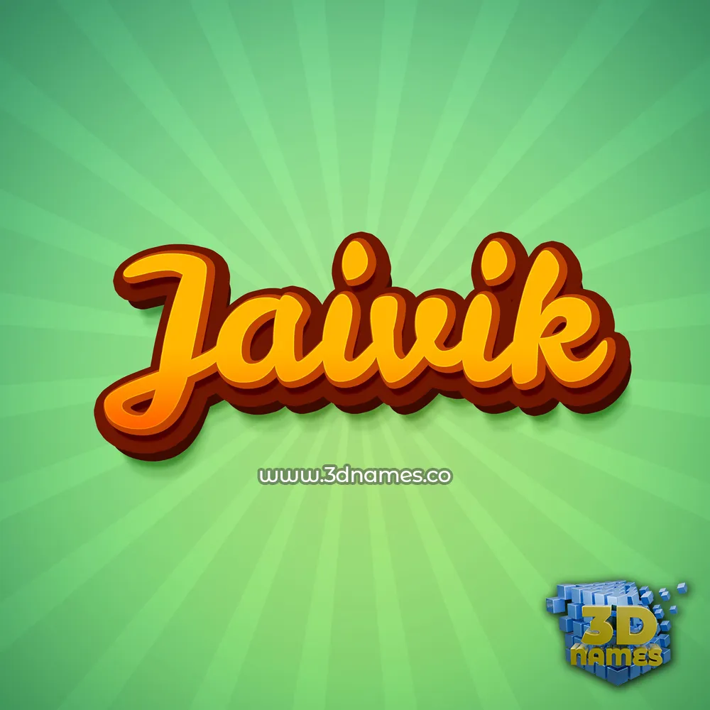 jaivik in Green Rays style - 3D name wallpaper