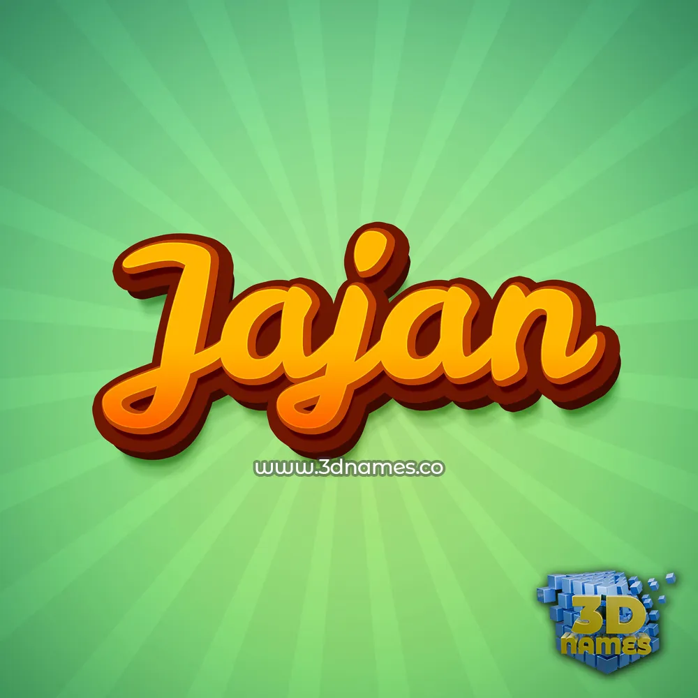jajan in Green Rays style - 3D name wallpaper