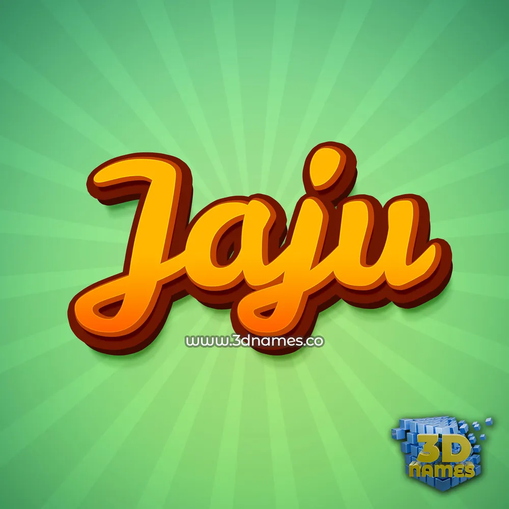 jaju in Green Rays style - 3D name wallpaper