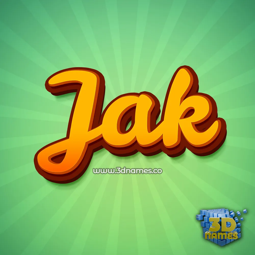 jak in Green Rays style - 3D name wallpaper