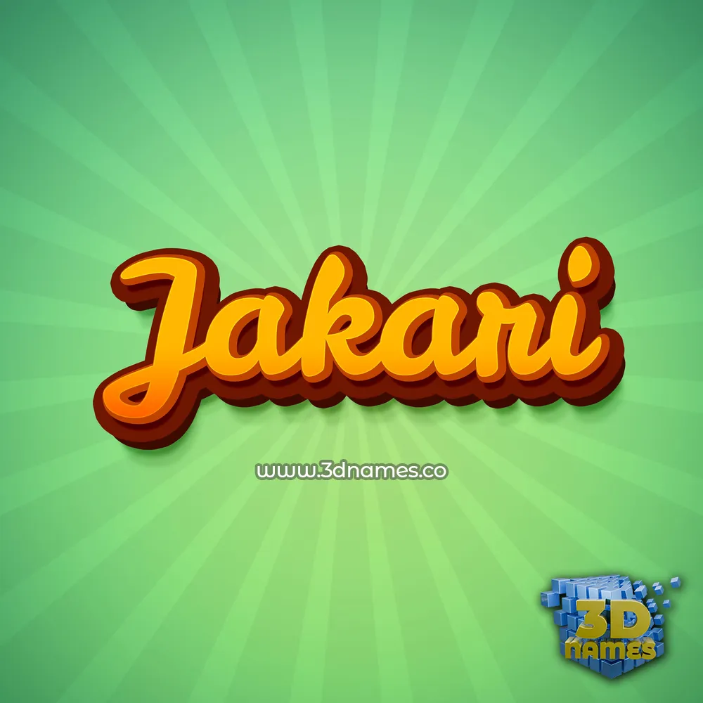 jakari in Green Rays style - 3D name wallpaper