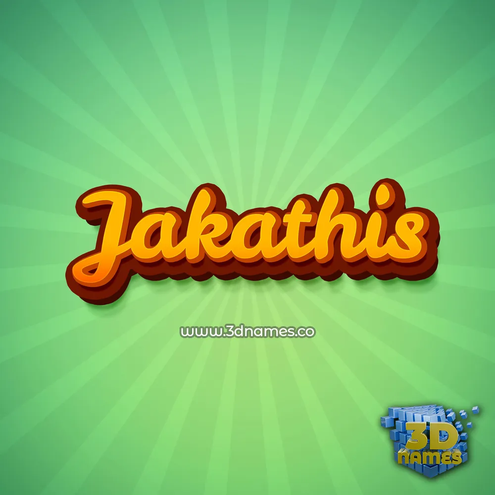 jakathis in Green Rays style - 3D name wallpaper