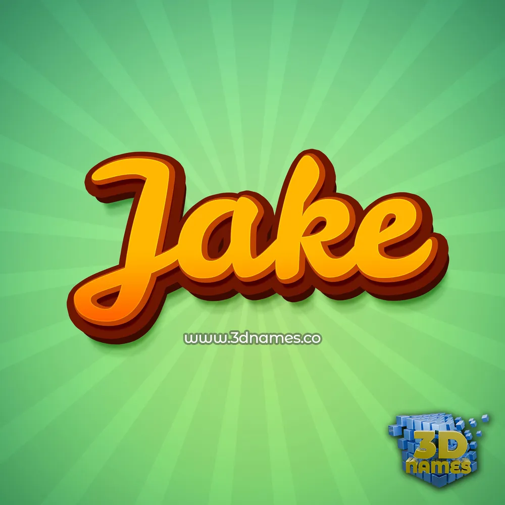 jake in Green Rays style - 3D name wallpaper