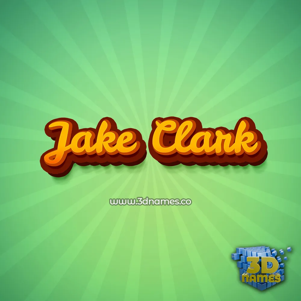 jake clark in Green Rays style - 3D name wallpaper