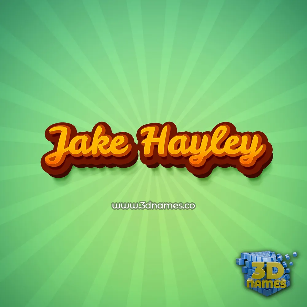 jake hayley in Green Rays style - 3D name wallpaper