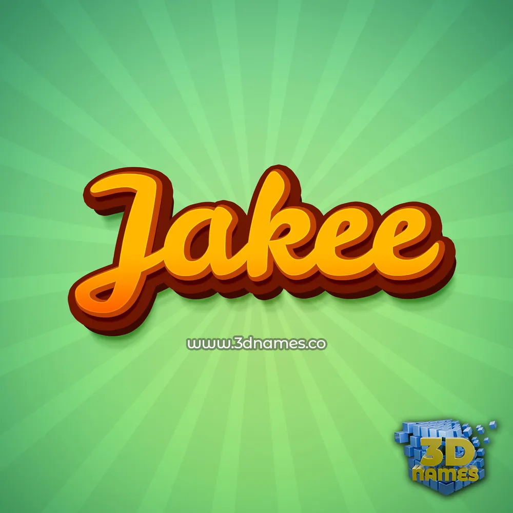 jakee in Green Rays style - 3D name wallpaper