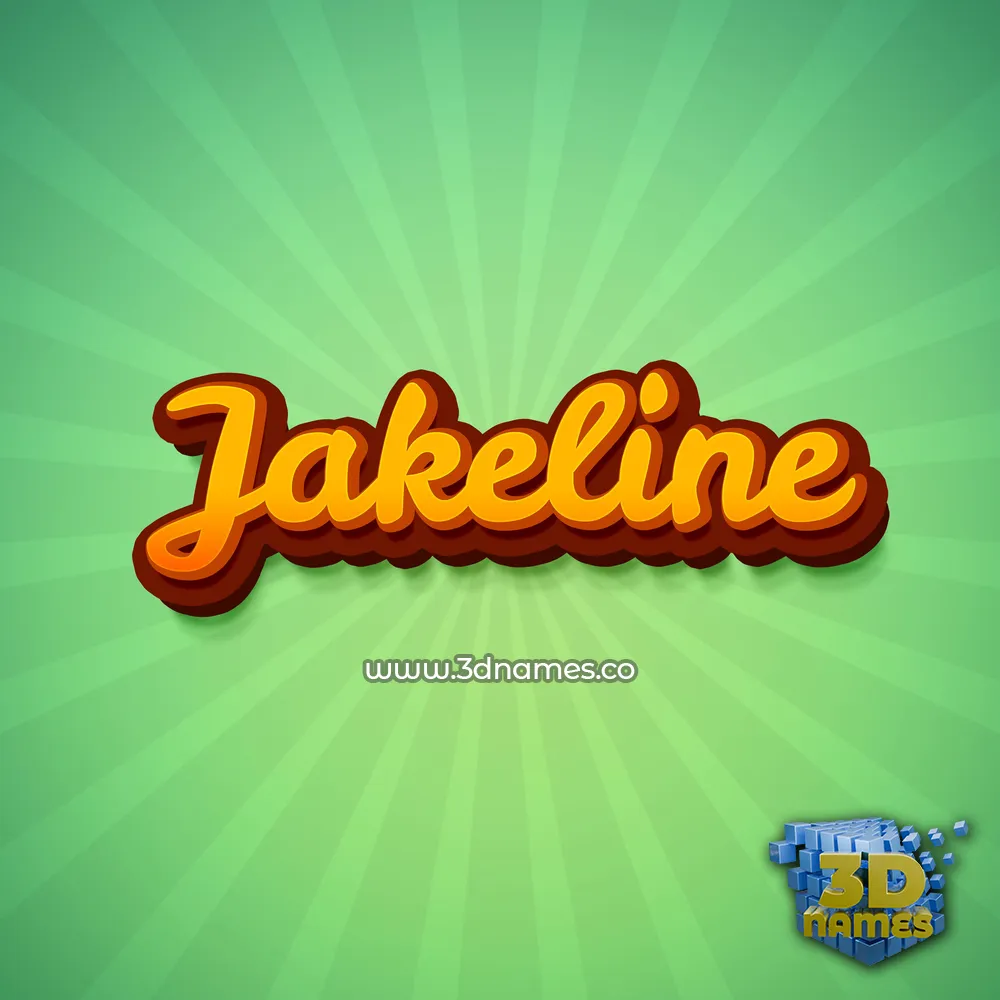 jakeline in Green Rays style - 3D name wallpaper