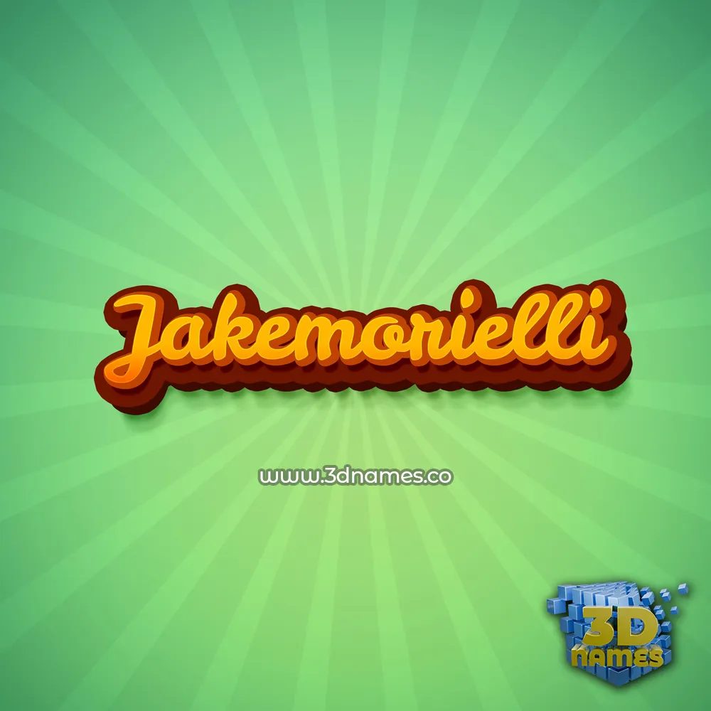 jakemorielli in Green Rays style - 3D name wallpaper