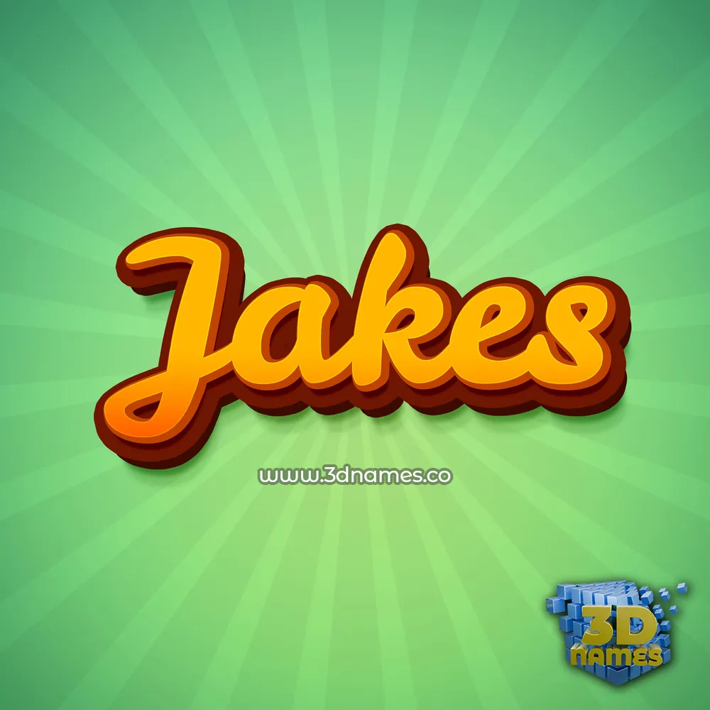 jakes in Green Rays style - 3D name wallpaper