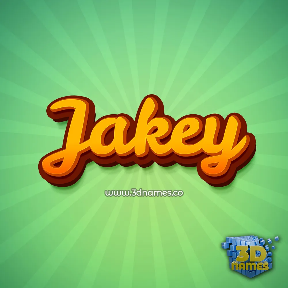 jakey in Green Rays style - 3D name wallpaper
