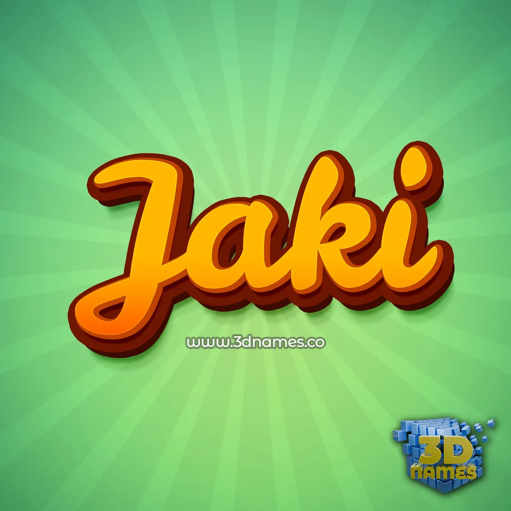 jaki in Green Rays style - 3D name wallpaper
