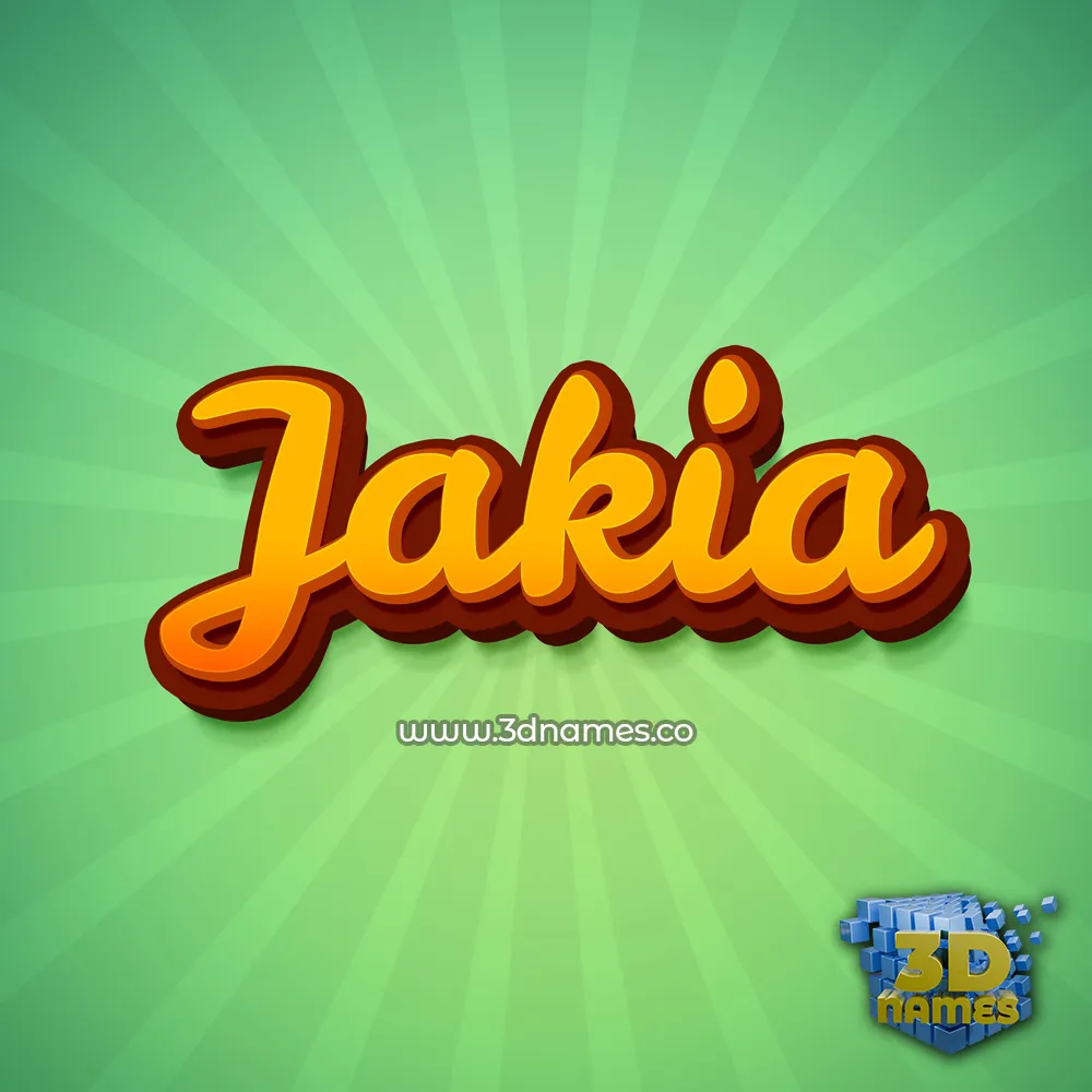jakia in Green Rays style - 3D name wallpaper