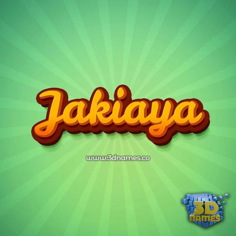 jakiaya in Green Rays style - 3D name wallpaper
