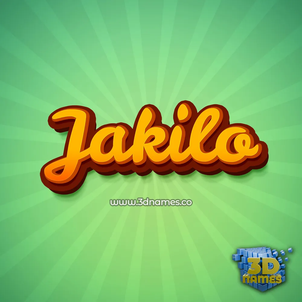 jakilo in Green Rays style - 3D name wallpaper