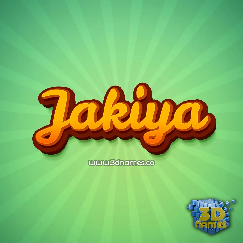 jakiya in Green Rays style - 3D name wallpaper